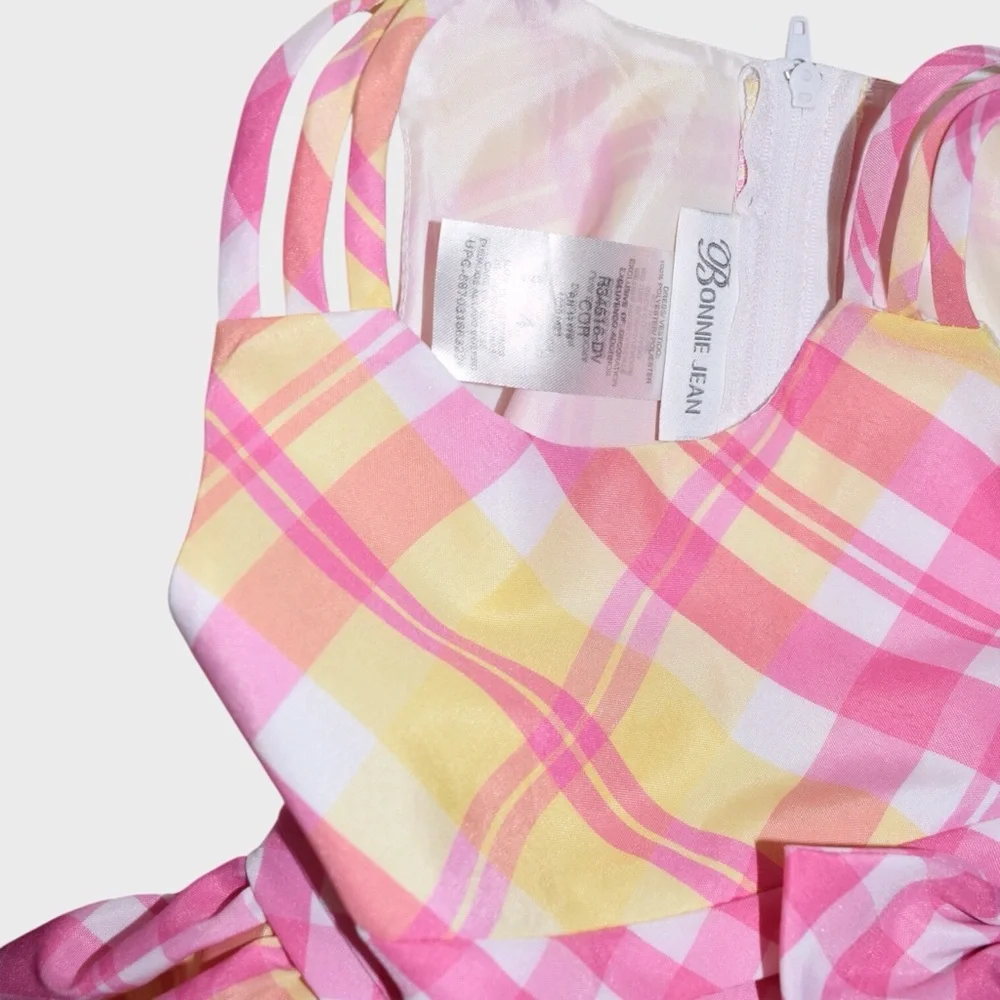 Bonnie Jean‎ Plaid Fit and Flare Bow Waist Party Dress